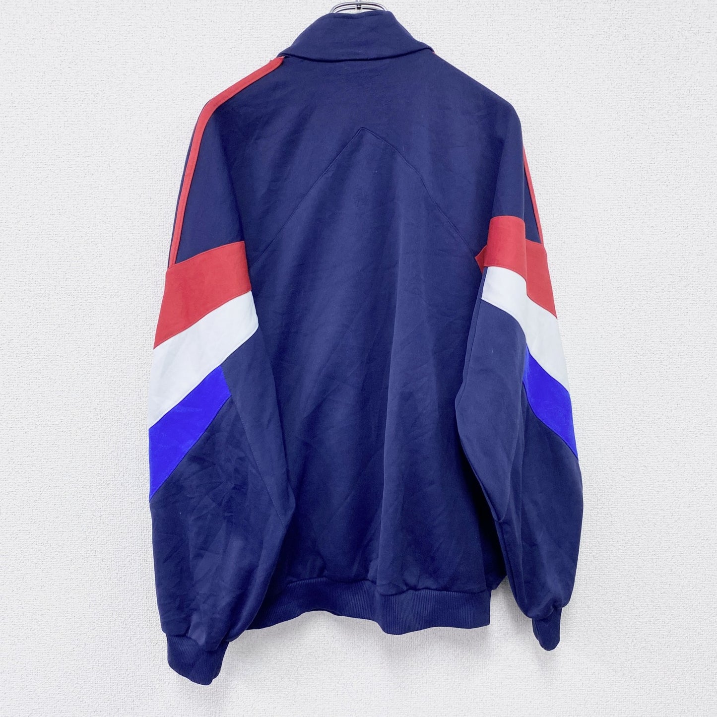 80s～　adidas　アディダス　トラックジャケット/ジャージ　トレフォイルロゴ　ヴィンテージ　紺　ネイビー　