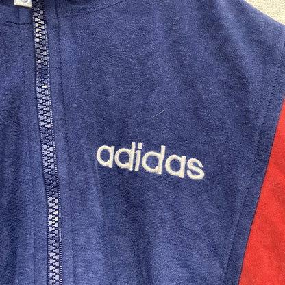 90s　adidas　アディダス　ベロアトラックジャケット/ジャージ　ヴィンテージ　紺　ネイビー　Ｍサイズ　