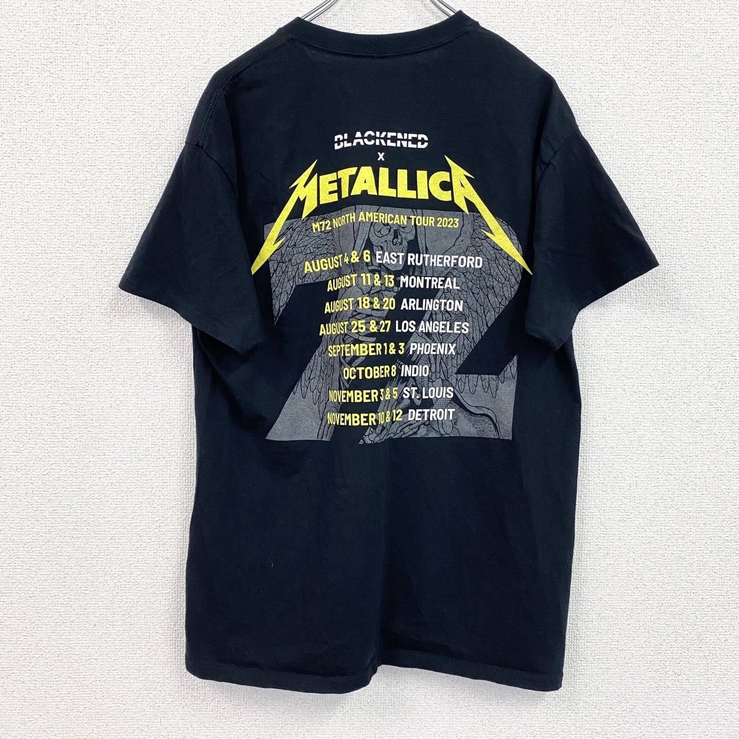 古着 used　METALLICA　メタリカ　半袖バンドプリントTシャツ　ロック　レトロ　クルーネック　黒　ブラック　Lサイズ