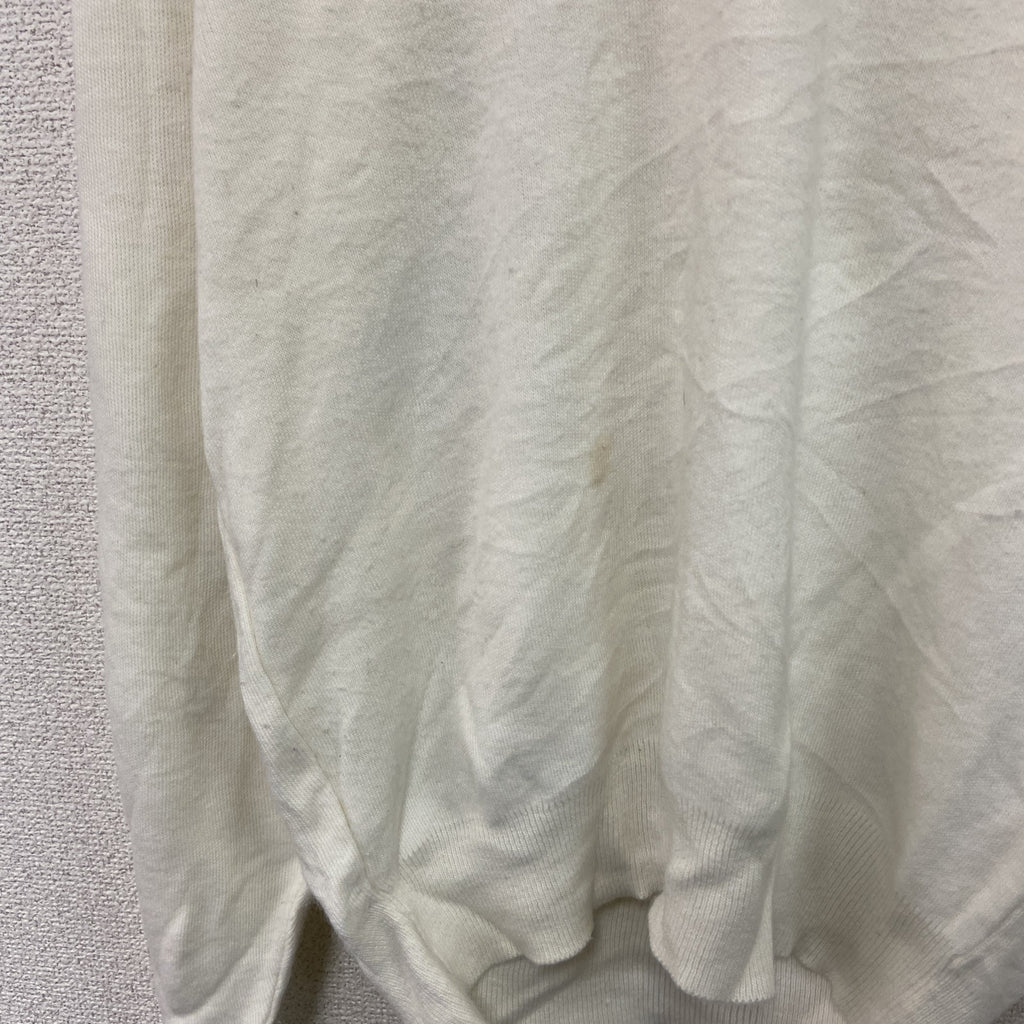 90s　Champion　チャンピオン　ニットセーター　ヴィンテージ　Vネック　白　ホワイト　Lサイズ　古着