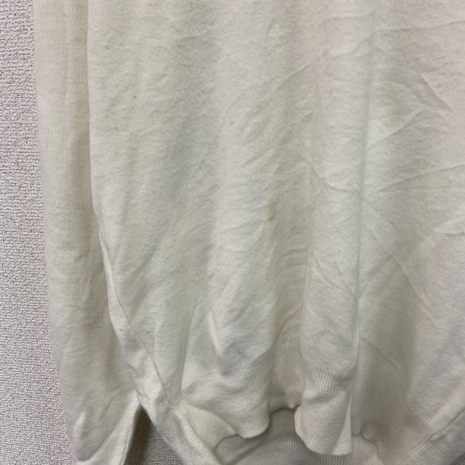 90s　Champion　チャンピオン　ニットセーター　ヴィンテージ　Vネック　白　ホワイト　Lサイズ　古着