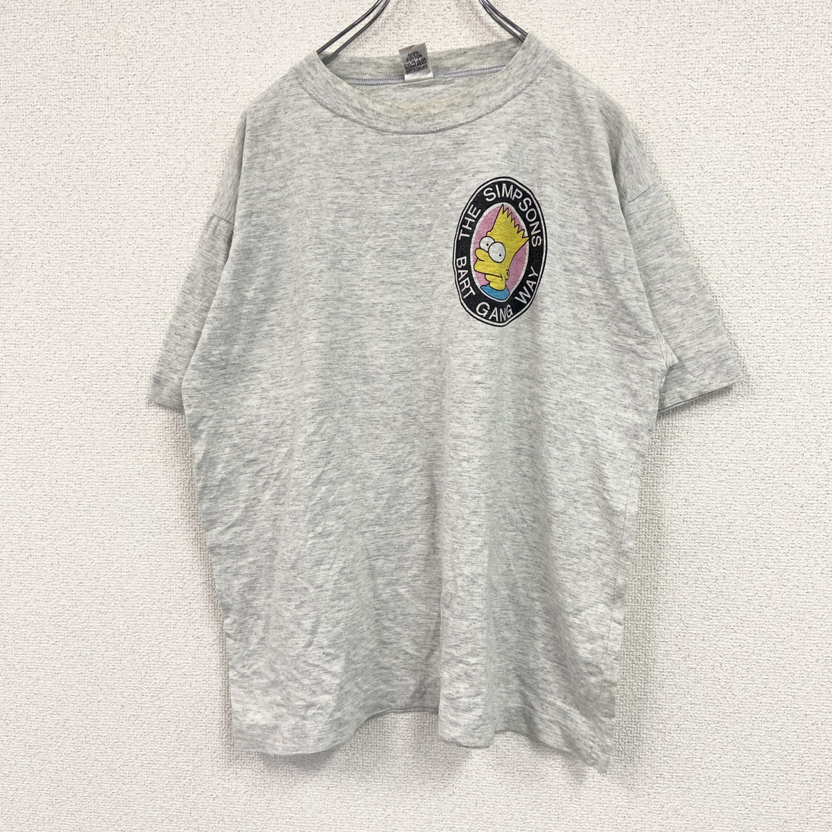90s　X.O.X　半袖プリントTシャツ　The Simpsons　ザ・シンプソンズ　灰色　グレー　Lサイズ　古着