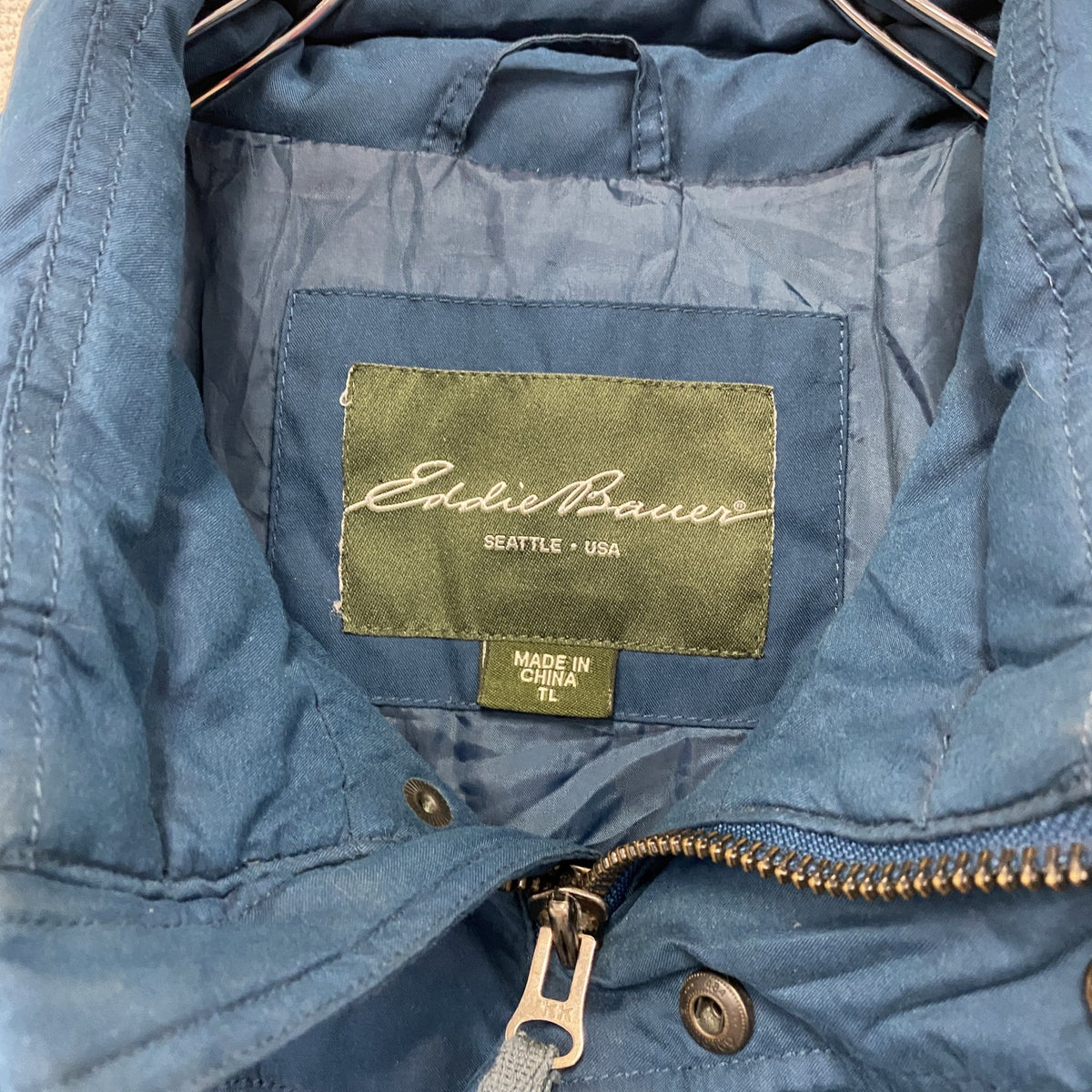 Eddie Bauer　エディーバウアー　ダウンジャケット　青　ブルー　TLサイズ　古着