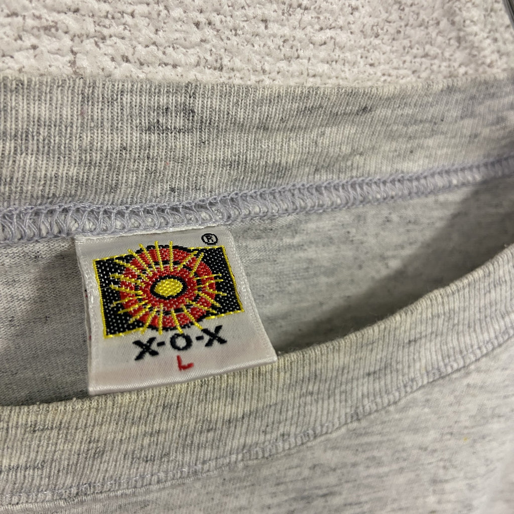 90s　X.O.X　半袖プリントTシャツ　The Simpsons　ザ・シンプソンズ　灰色　グレー　Lサイズ　古着