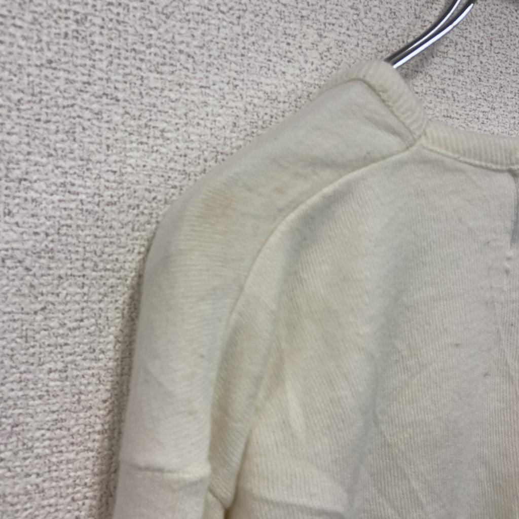 90s　Champion　チャンピオン　ニットセーター　ヴィンテージ　Vネック　白　ホワイト　Lサイズ　古着