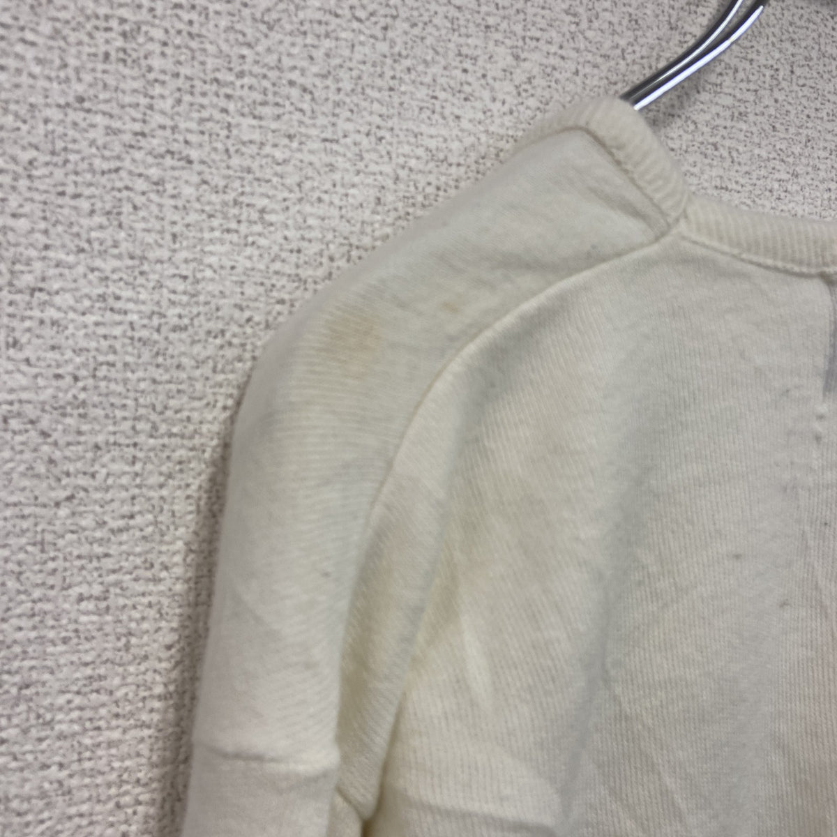 90s　Champion　チャンピオン　ニットセーター　ヴィンテージ　Vネック　白　ホワイト　Lサイズ　古着