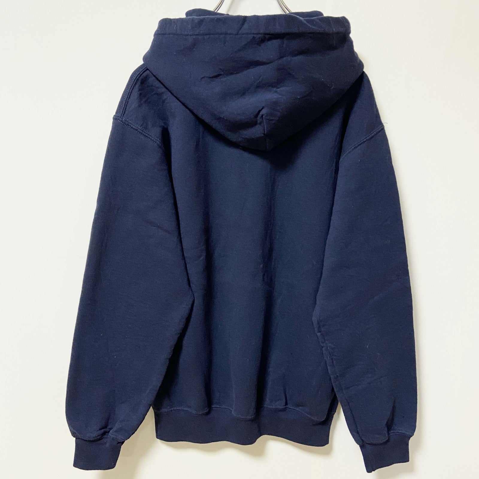 FILA　フィラ　スウェットパーカー/フーディー　デカロゴ　スポーツミックス　ビッグシルエット　紺　ネイビー　Sサイズ　古着