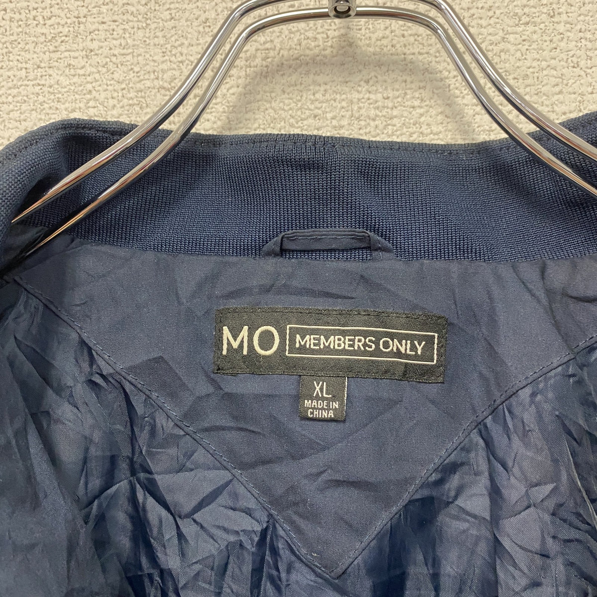 MEMBERS ONLY　メンバーズオンリー　フルジップジャケット　紺　ネイビー　XLサイズ ウインドブレーカー ナイロンアウター メンズ 古着