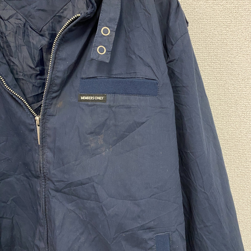 MEMBERS ONLY　メンバーズオンリー　フルジップジャケット　紺　ネイビー　XLサイズ ウインドブレーカー ナイロンアウター メンズ 古着