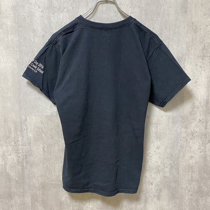 古着 used　GILDAN　ギルダン　半袖クルーネックプリントTシャツ　蛙　カエル　動物　黒　ブラック　春夏服　Lサイズ