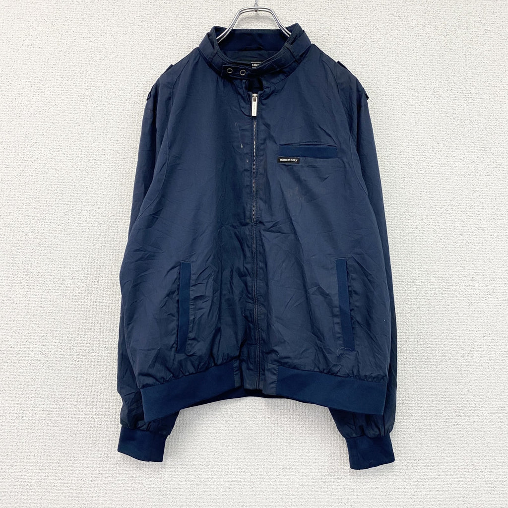 MEMBERS ONLY　メンバーズオンリー　フルジップジャケット　紺　ネイビー　XLサイズ ウインドブレーカー ナイロンアウター メンズ 古着
