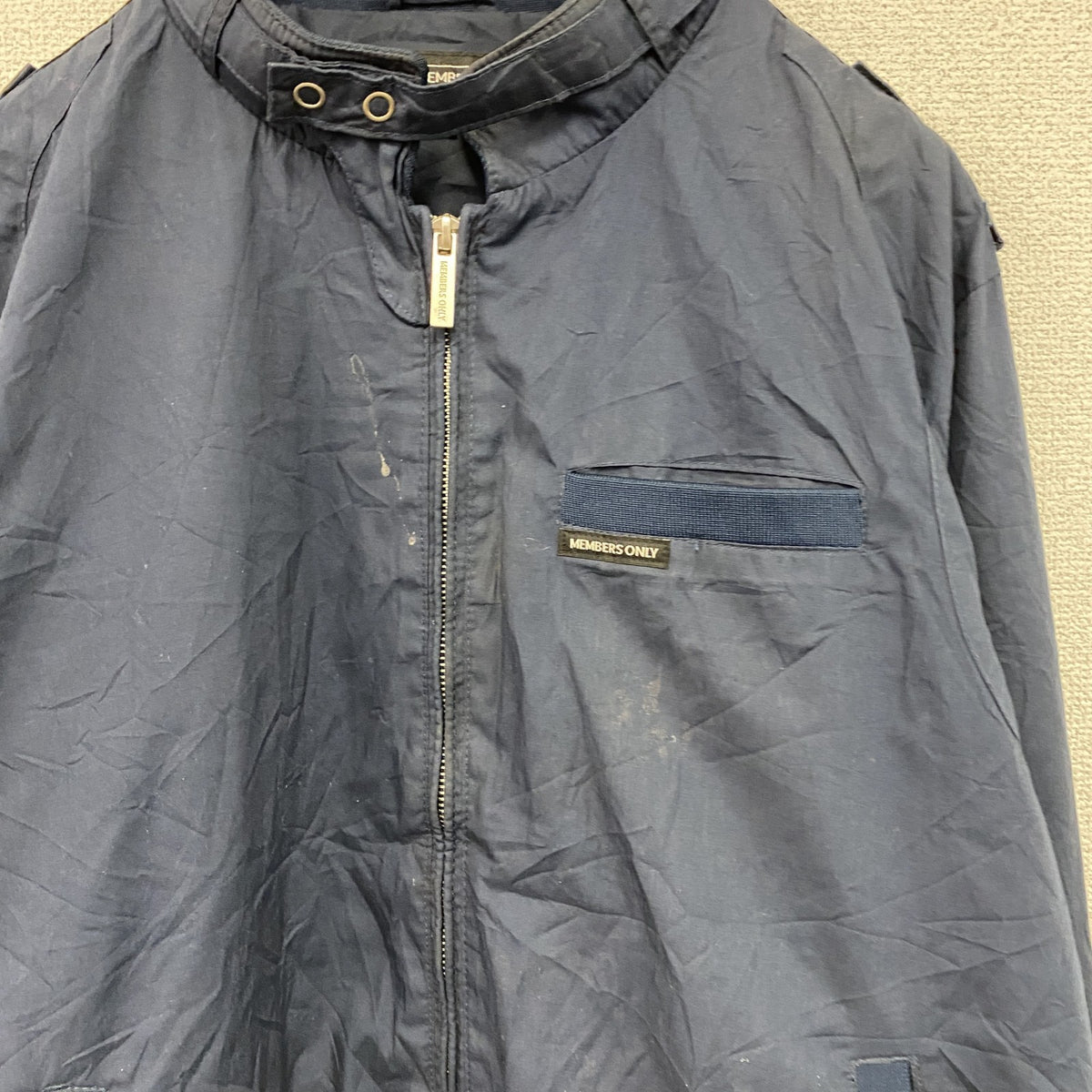 MEMBERS ONLY　メンバーズオンリー　フルジップジャケット　紺　ネイビー　XLサイズ ウインドブレーカー ナイロンアウター メンズ 古着