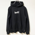 Levi’s リーバイス　長袖ロゴプリントパーカー　スウェット　プルオーバー　秋冬服　黒　ブラック　XSサイズ　古着