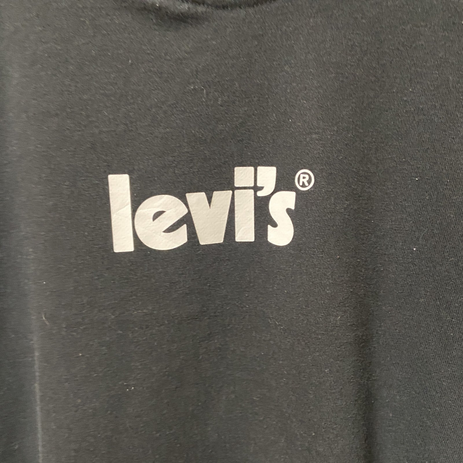 Levi’s リーバイス　長袖ロゴプリントパーカー　スウェット　プルオーバー　秋冬服　黒　ブラック　XSサイズ　古着