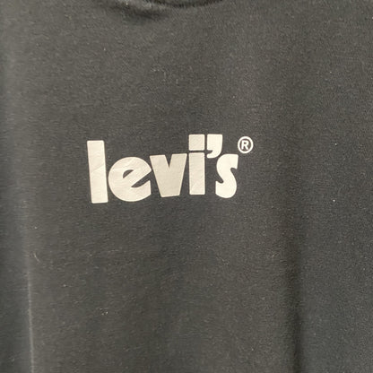 古着 used　Levi’s リーバイス　長袖ロゴプリントパーカー　スウェット　プルオーバー　秋冬服　黒　ブラック　XSサイズ