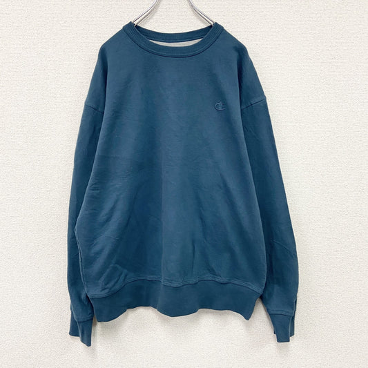 champion　チャンピオン　スウェット/トレーナー　ロゴ刺繡　青　ブルー　XLサイズ