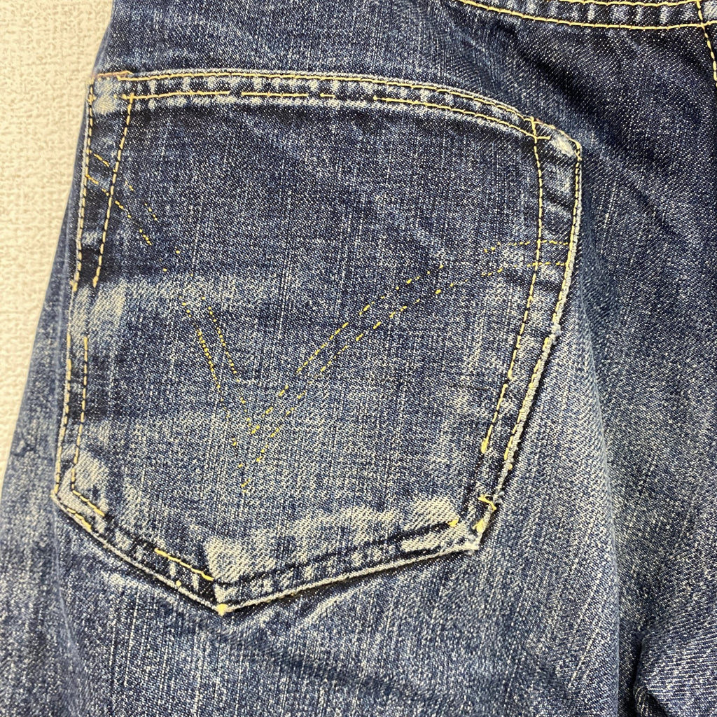 The REAL McCoyS　ザリアルマッコイズ　デニムパンツ/ジーンズ　縦落ち　フェード　ジップフライ　インディゴ　古着