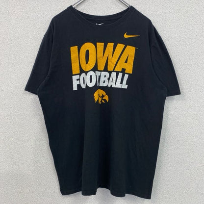古着 used　NIKE　ナイキ　半袖カレッジプリントTシャツ　アイオワ大学　フットボール　スポーツ　黒　ブラック　XLサイズ