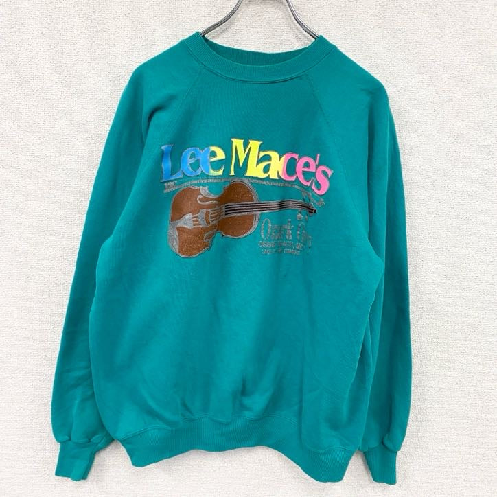 80s　Hanes ACTIVWEAR　ヘインズアクティブウェア　スウェット/トレーナー　ラグランスリーブ　ヴィンテージ　グリーン　XLサイズ　古着