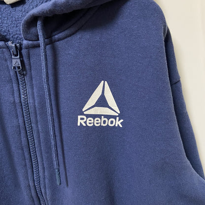 古着 used　Reebok リーボック　長袖フルジップパーカー　ワンポイントロゴプリント　スウェット　秋冬服　Lサイズ