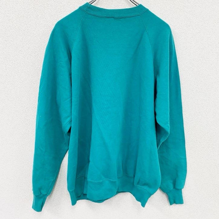 80s　Hanes ACTIVWEAR　ヘインズアクティブウェア　スウェット/トレーナー　ラグランスリーブ　ヴィンテージ　グリーン　XLサイズ　古着