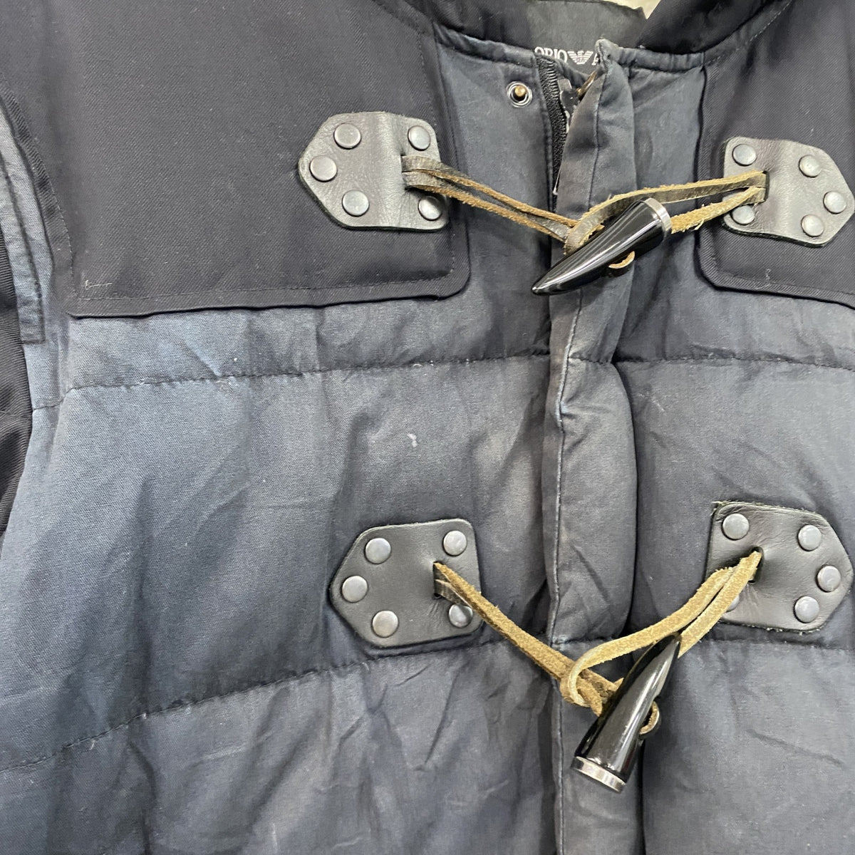 EMPORIO ARMANI　エンポリオアルマーニ　ダッフルデザインダウンジャケット　紺　ネイビー　古着