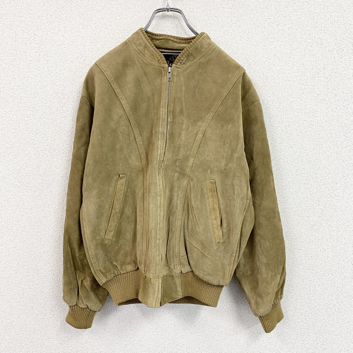 HIGH CLASS LEATHER WEAR　ハイクラスレザーウェア　レザージャケット　レザーブルゾン　ヴィンテージ　キャメル　LLサイズ　古着