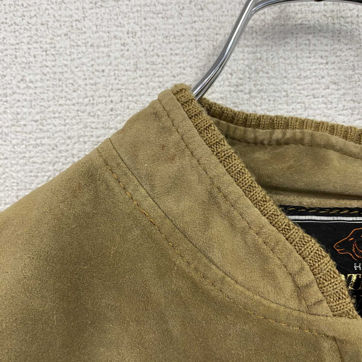 HIGH CLASS LEATHER WEAR　ハイクラスレザーウェア　レザージャケット　レザーブルゾン　ヴィンテージ　キャメル　LLサイズ　古着