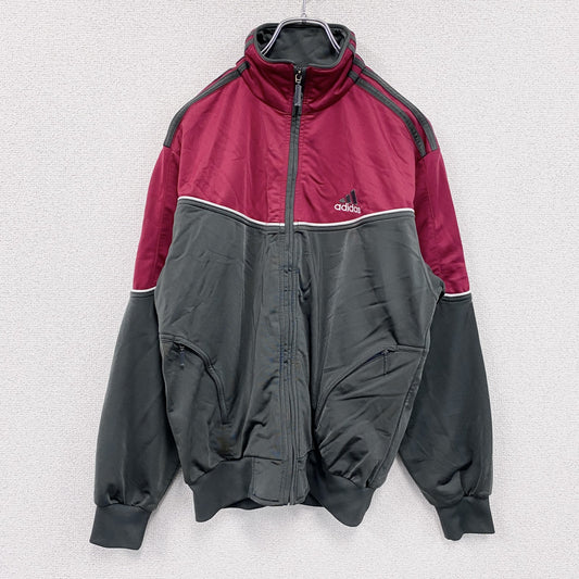 00s　adidas　アディダス　トラックジャケット/ジャージ　ヴィンテージ　灰色　グレー　赤　レッド