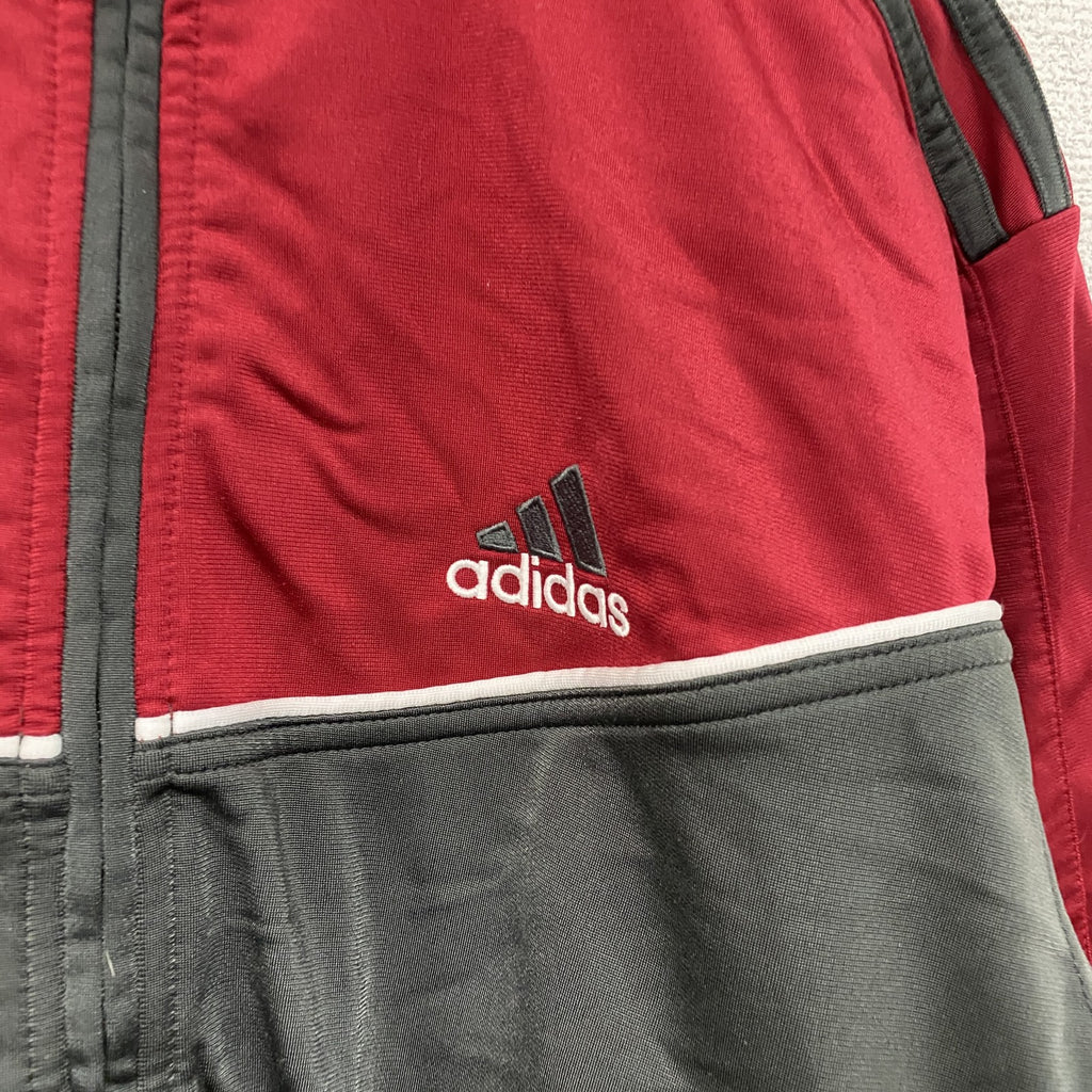 00s　adidas　アディダス　トラックジャケット/ジャージ　ヴィンテージ　灰色　グレー　赤　レッド　古着