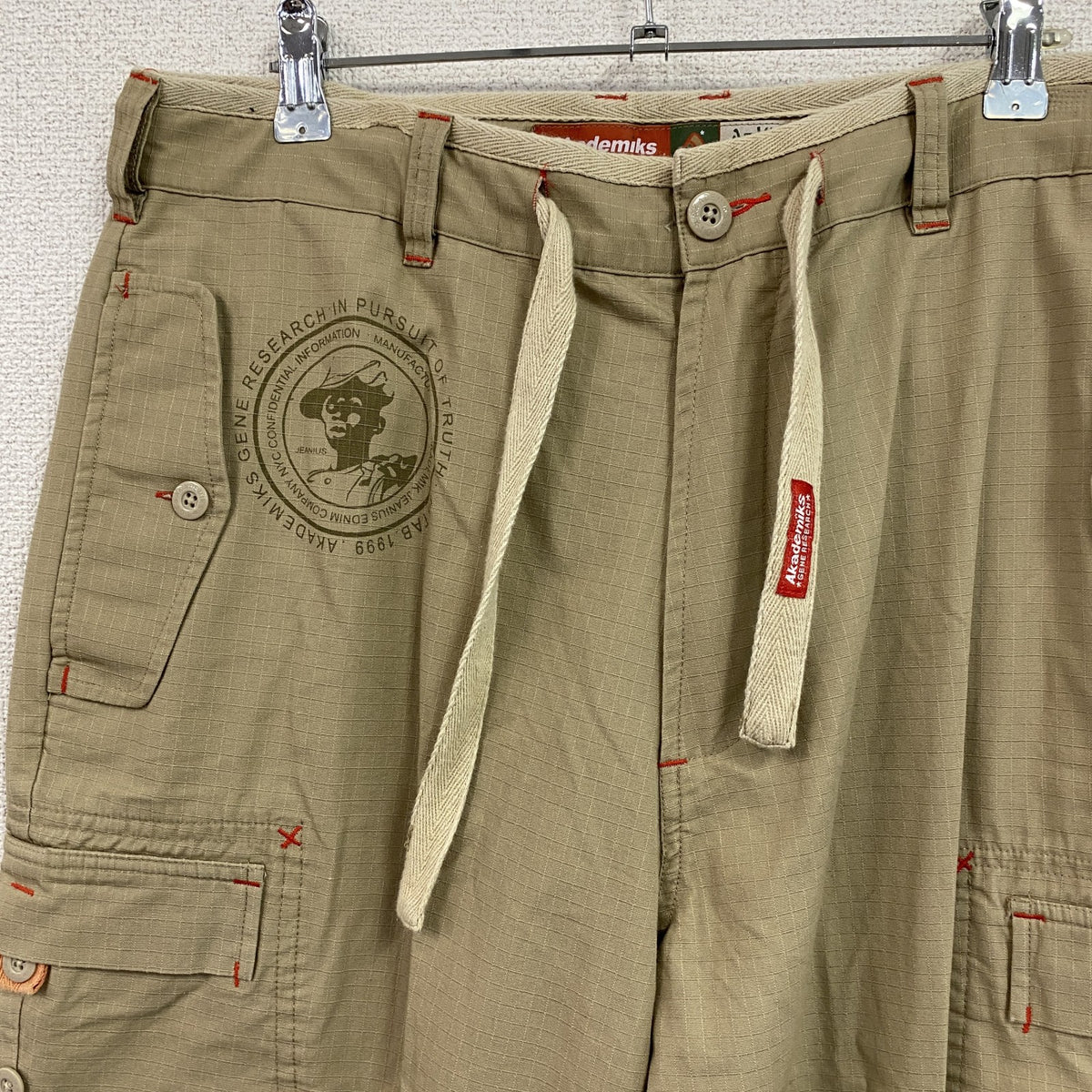 00s　Akademiks　アカデミクス　カーゴパンツ　ヴィンテージ　ベージュ　Lサイズ　古着