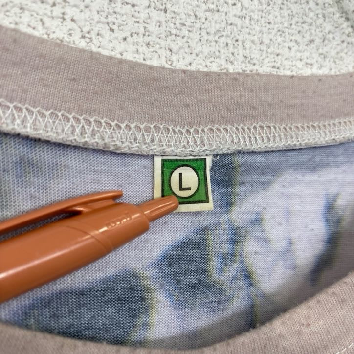 半袖フォトプリントTシャツ　グラフィッククルーネックT　ヴィンテージ　レトロデザイン　Lサイズ　古着
