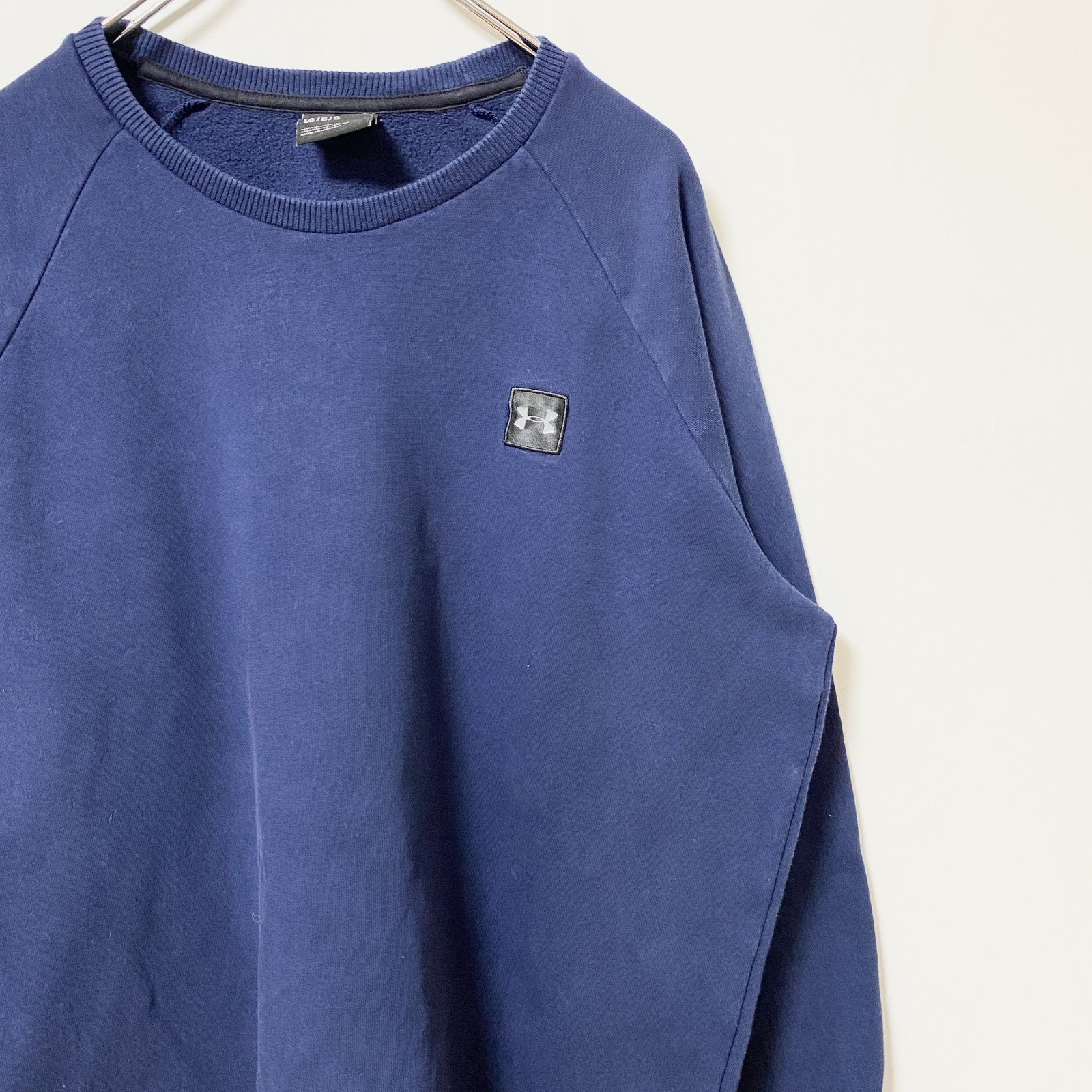 UNDERARMOUR　アンダーアーマー　長袖クルーネックスウェット　トレーナー　ネイビー　紺　秋冬服　Lサイズ　古着