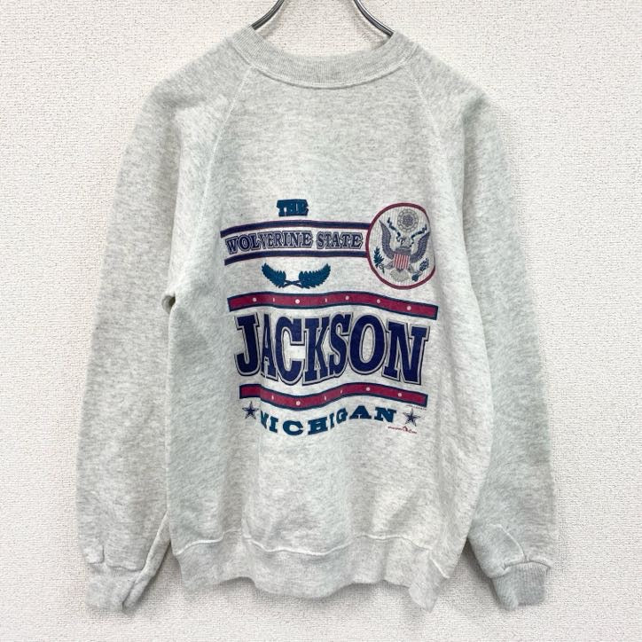 ～90s　Hanes ACTIVWEAR　ヘインズアクティブウェア　スウェット/トレーナー　ラグランスリーブ　ヴィンテージ　霜降りグレー　Lサイズ　古着