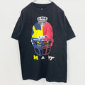 adidas　アディダス　半袖プリントデザインTシャツ　ミシガンホッケー　シュガーボウル　黒　ブラック　Mサイズ　古着