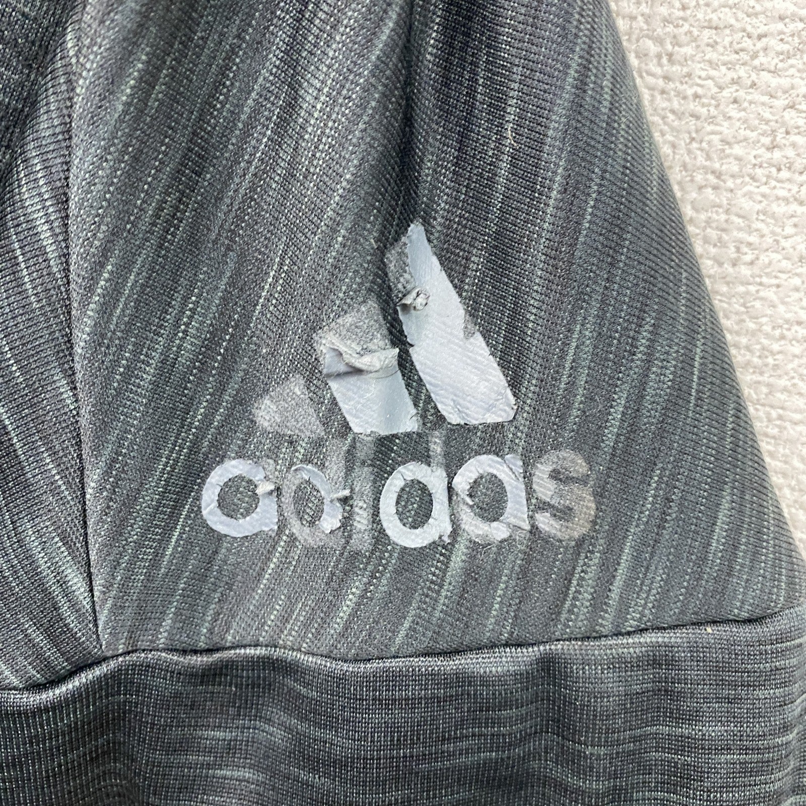 adidas　アディダス　フルジップスウェットパーカー/フーディー　黒　ブラック　古着