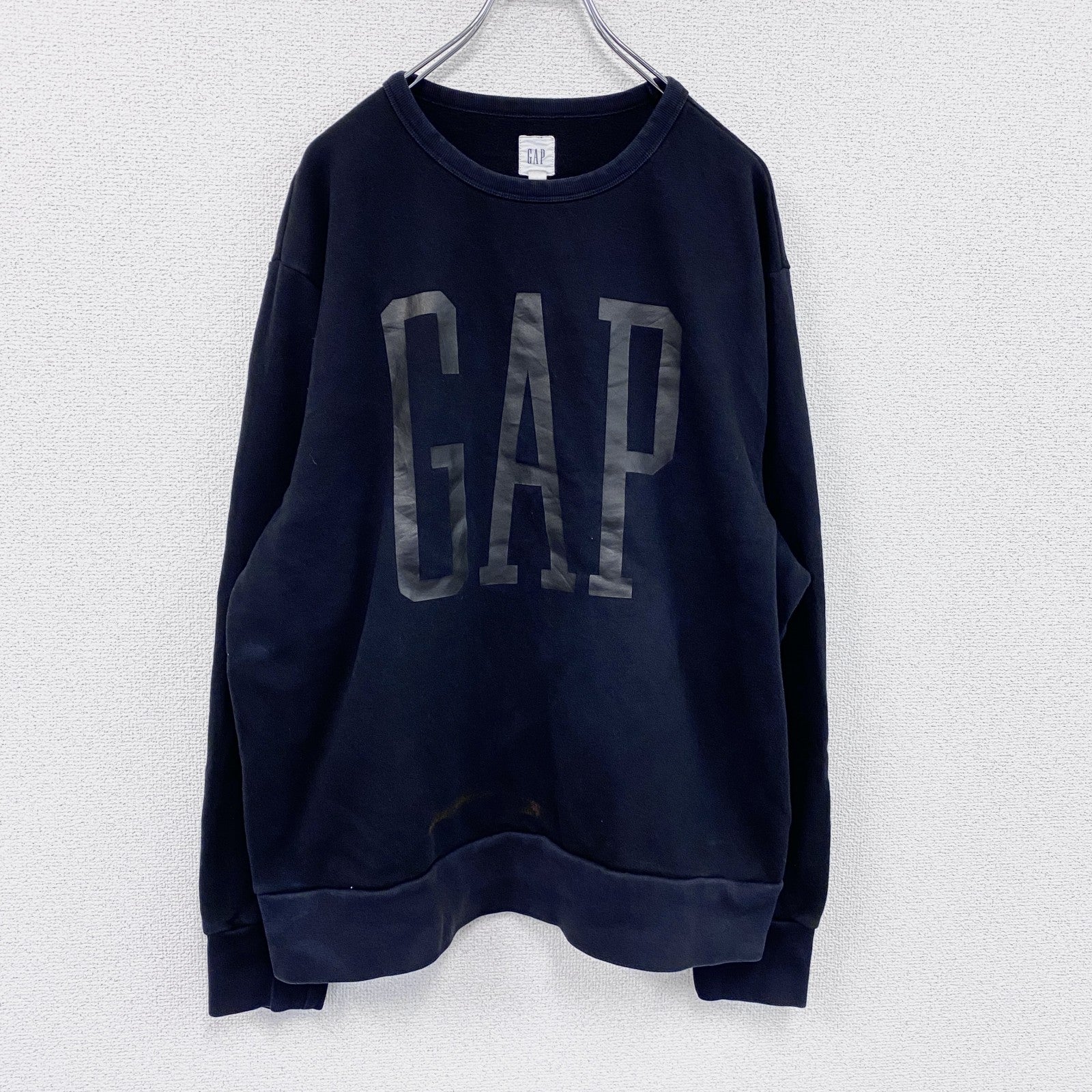 GAP　ギャップ　スウェット/トレーナー　デカロゴ　黒　ブラック　XLサイズ　古着