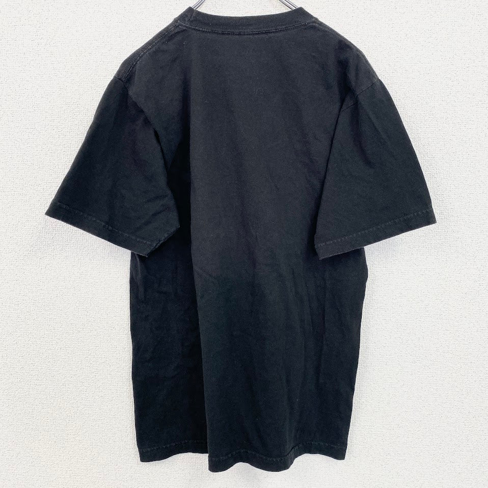 adidas　アディダス　半袖プリントデザインTシャツ　ミシガンホッケー　シュガーボウル　黒　ブラック　Mサイズ　古着