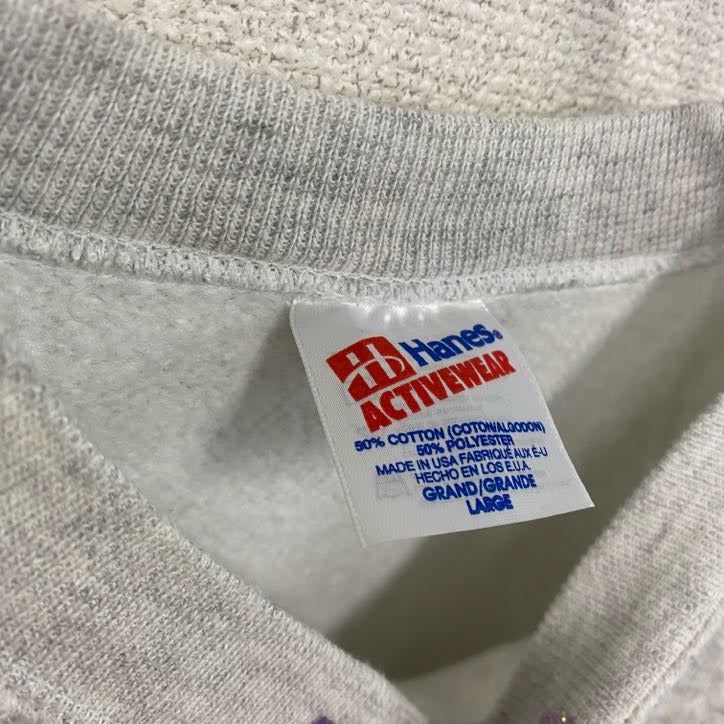 ～90s　Hanes ACTIVWEAR　ヘインズアクティブウェア　スウェット/トレーナー　ラグランスリーブ　ヴィンテージ　霜降りグレー　Lサイズ　古着