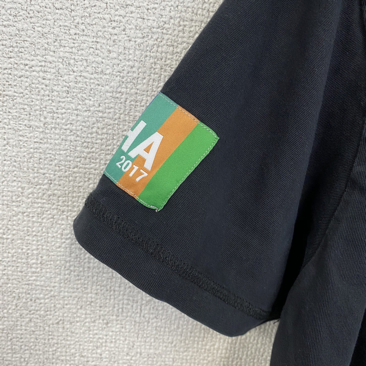 CYBER　半袖プリントキャラクターTシャツ　暗号学的ハッシュ関数　アーチプリント　両面プリント　黒　ブラック　Lサイズ　古着