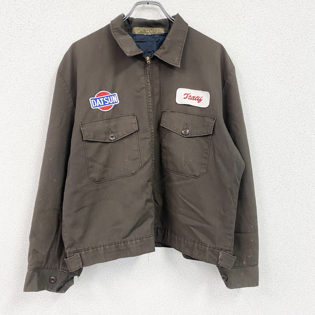 REDKAP　レッドキャップ　ワークジャケット　ワッペン　フラップポケット　2つポケット　茶色　ブラウン　Lサイズ　古着