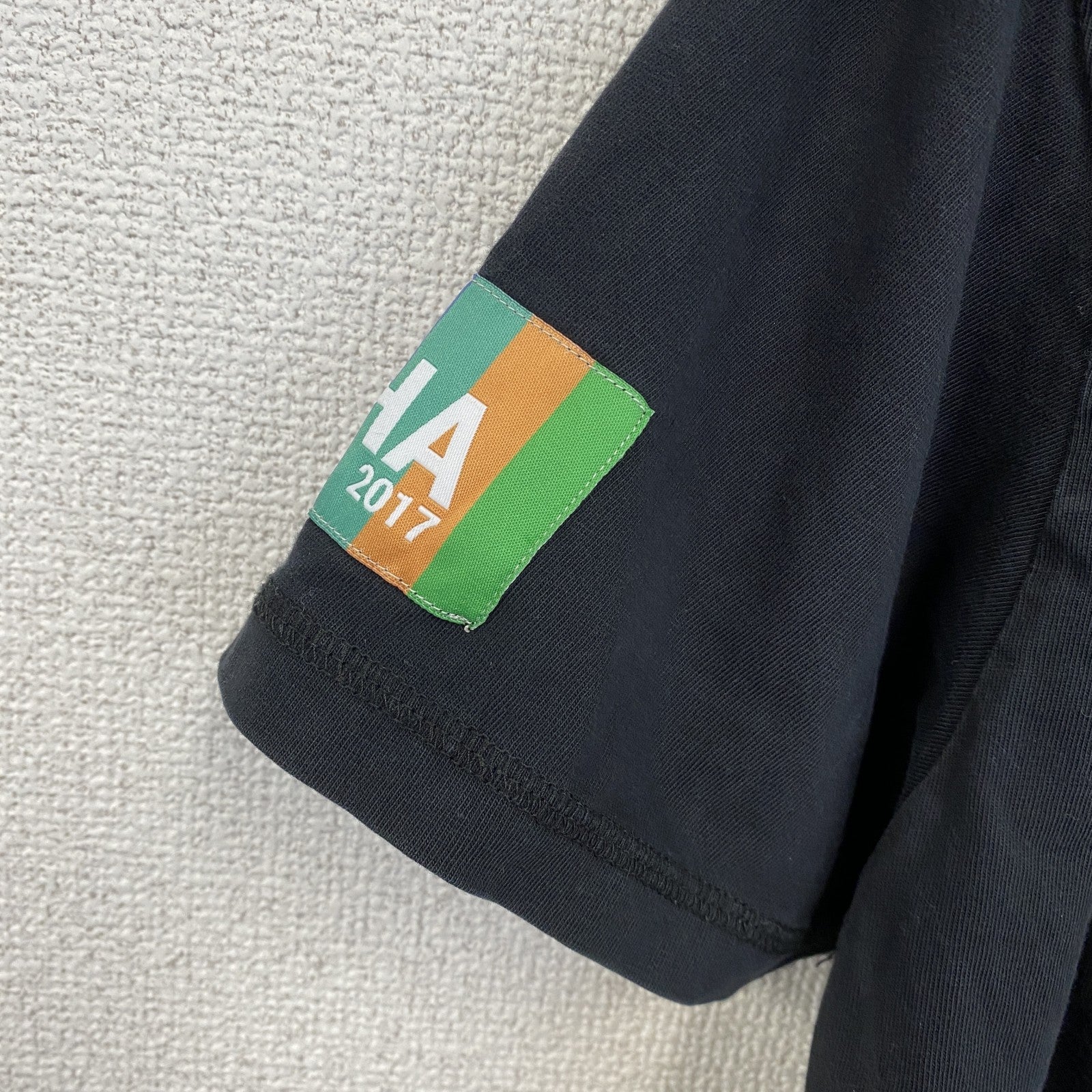 CYBER　半袖プリントキャラクターTシャツ　暗号学的ハッシュ関数　アーチプリント　両面プリント　黒　ブラック　Lサイズ　古着