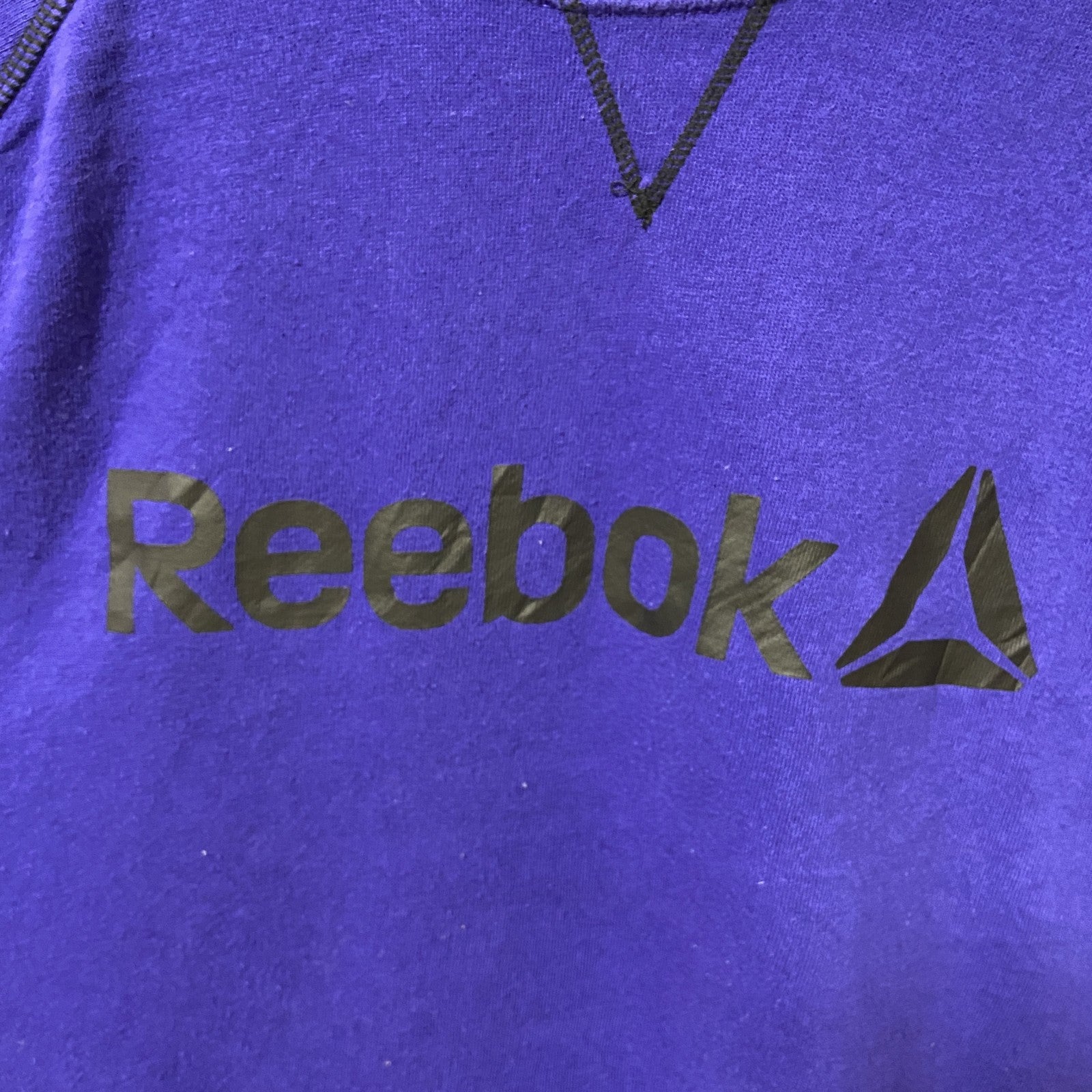 Reebok リーボック　長袖ロゴプリントスウェット　トレーナー　ラグラン　青　ブルー　秋冬服　XLサイズ　古着