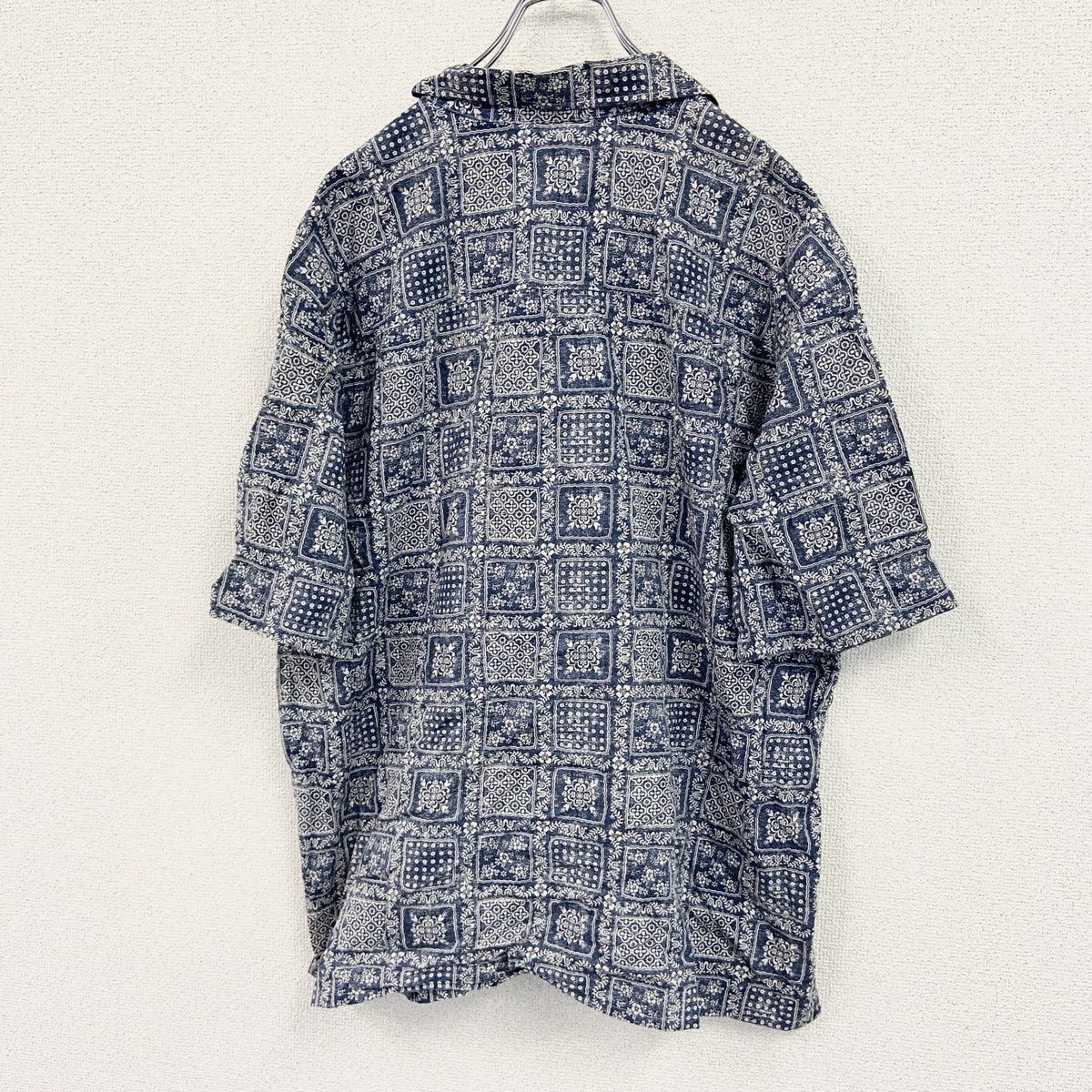 Reyn Spooner　UNIQLO　レインスプーナー　ユニクロ　半袖シャツ/柄シャツ　総柄　紺　ネイビー　XLサイズ　古着