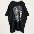 進撃の巨人　半袖アニメプリントTシャツ　レトロ　クルーネック　調査兵団　リヴァイ兵長　黒　ブラック　2Xサイズ　古着