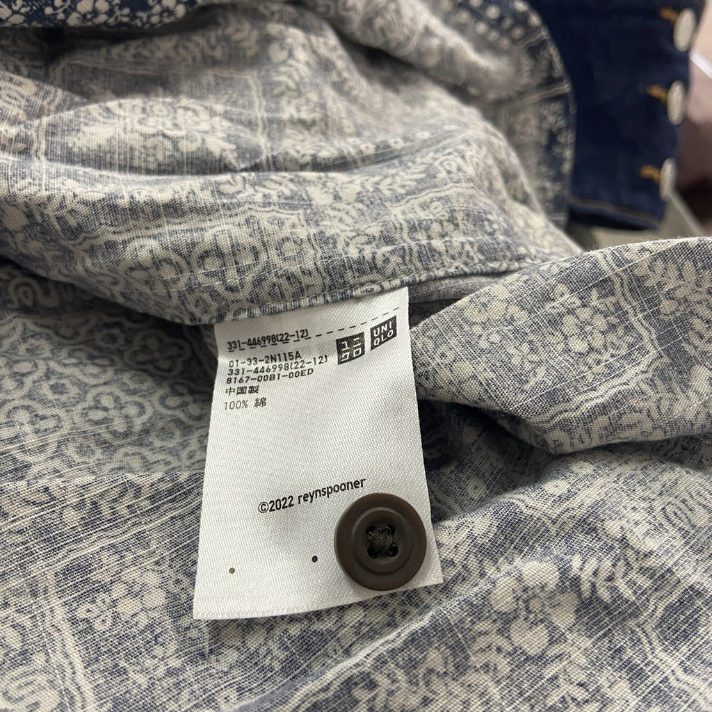 Reyn Spooner　UNIQLO　レインスプーナー　ユニクロ　半袖シャツ/柄シャツ　総柄　紺　ネイビー　XLサイズ　古着