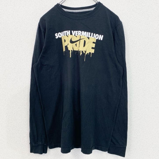 古着 used　NIKE　ナイキ　長袖プリントTシャツ　ヴァーミリオン　PRIDE　クルーネックロンT　黒　ブラック　Mサイズ