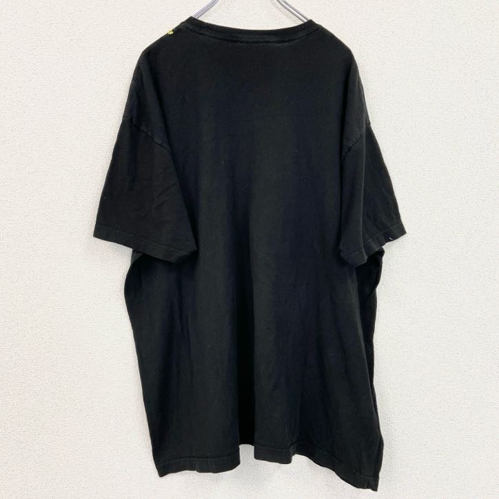 進撃の巨人　半袖アニメプリントTシャツ　レトロ　クルーネック　調査兵団　リヴァイ兵長　黒　ブラック　2Xサイズ　古着
