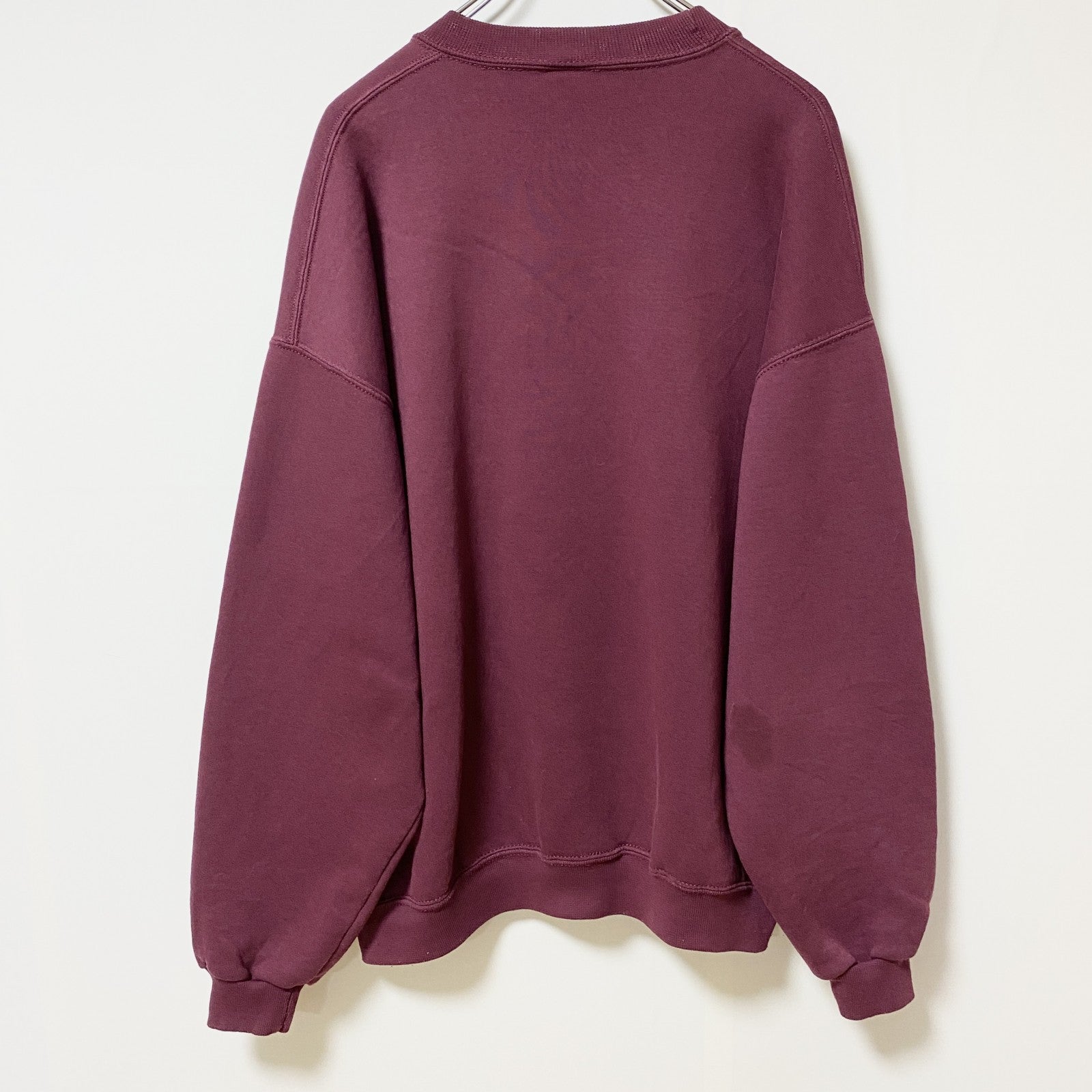 JERZEES ジャージーズ　長袖スクールワッペン刺繍スウェット　トレーナー　ワインレッド　えんじ色　XLサイズ　古着