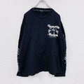 Time Step　長袖Tシャツ/ロンT　Y2K　ドクロ　ロザリオ　両面プリント　黒　ブラック　3Lサイズ　古着